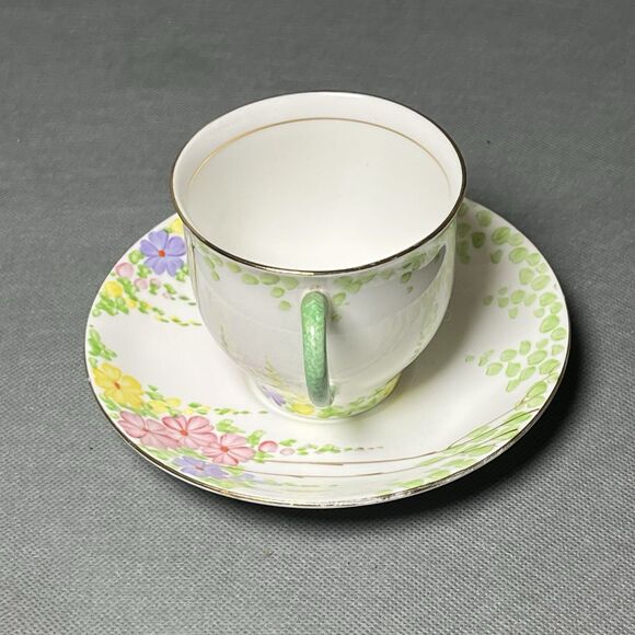 Royal Standard Mayfair Footed Teacup & Saucer Floral Bone China - Picture 3 of 13